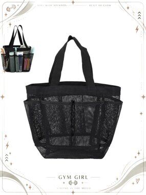 Portable Mesh Shower Caddy Tote Quick Dry Foldable Hanging Bag